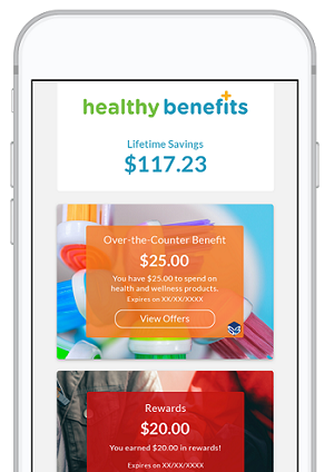 Healthy Benefits+ mobile app screen
