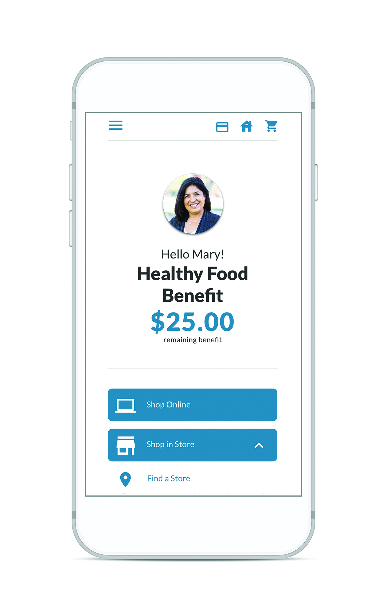 Healthy Benefits+ mobile app screen